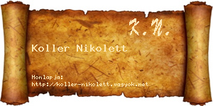 Koller Nikolett névjegykártya